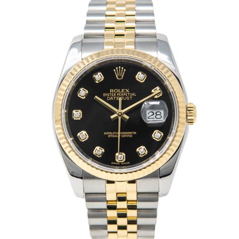 rolex watch black face with diamonds